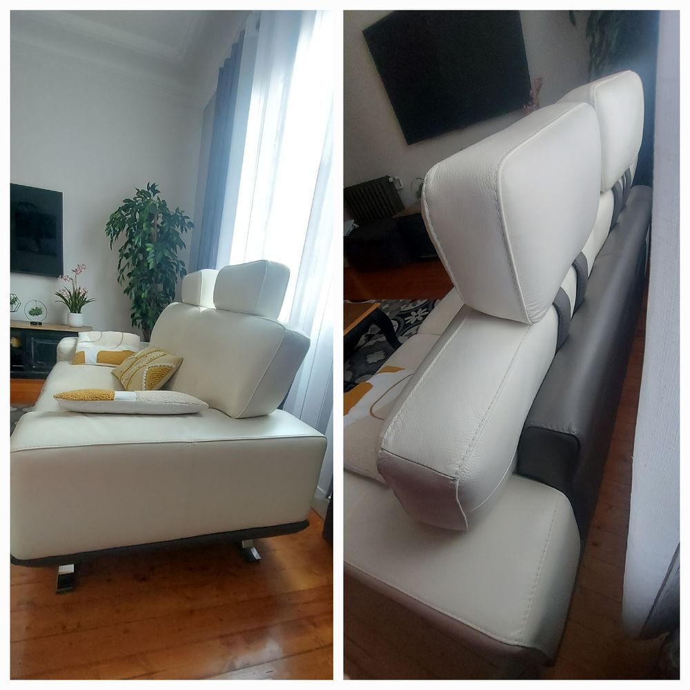 Canap&eacute;s cuir 3 places + 2 places TBE Meubles