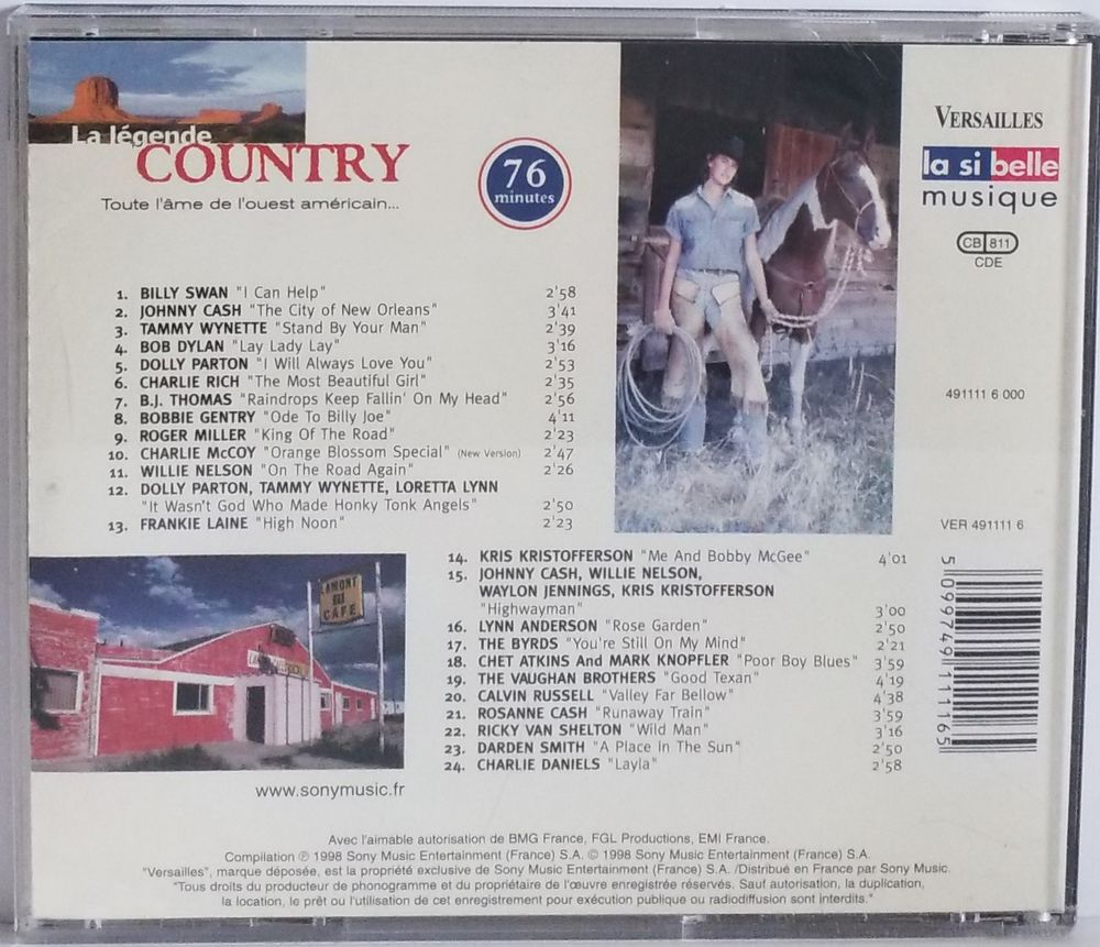 La Legende Country Toute L'&acirc;me De L'ouest Am&eacute;ricain CD et vinyles