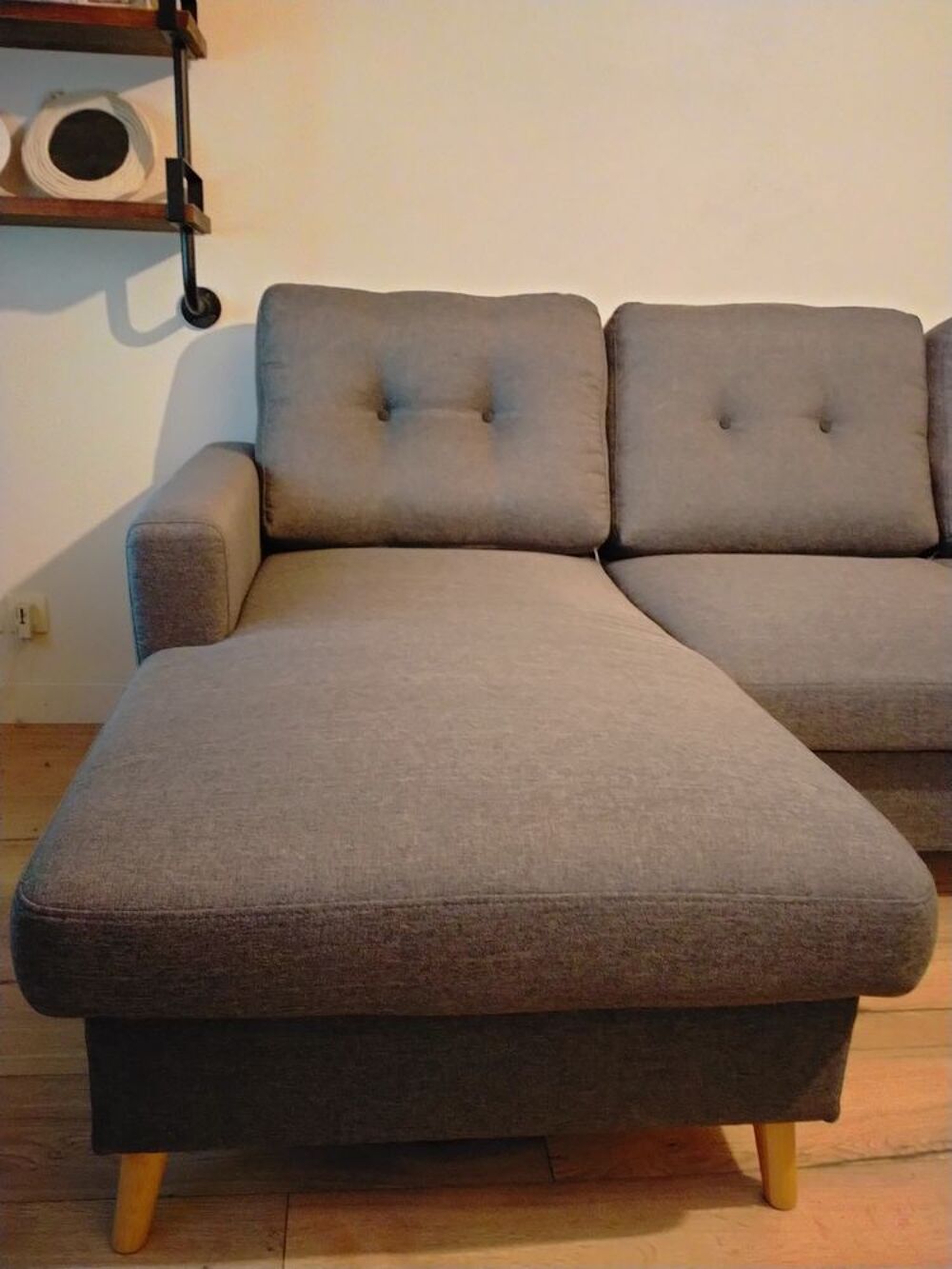Canap&eacute; d'angle BOBOCHIC mod&egrave;le OSLO gris anthracite Meubles