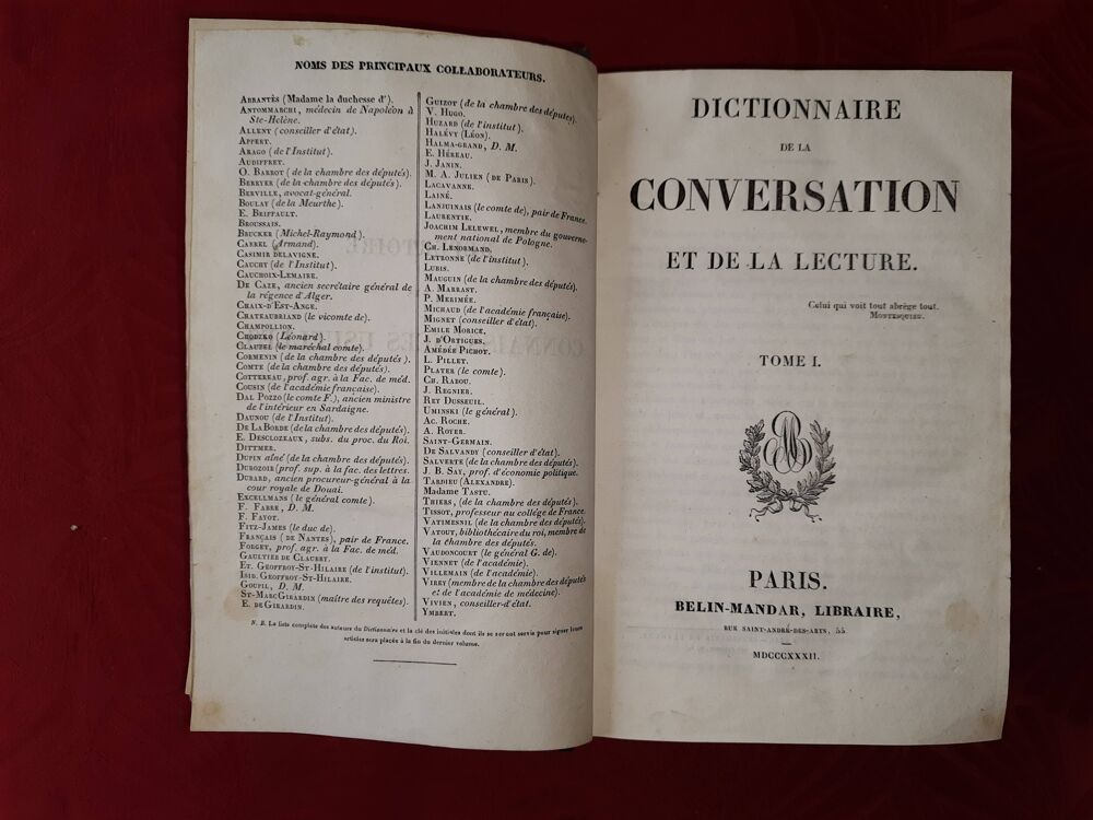 Dictionnaire de la Conversation et de la Lecture 26 Volumes Livres et BD