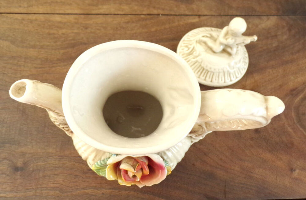 Th&eacute;i&egrave;re cafeti&egrave;re en c&eacute;ramique style Capodimonte Shabby chic Cuisine