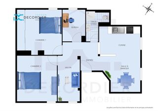  Appartement � vendre 3 pi�ces 62 m�