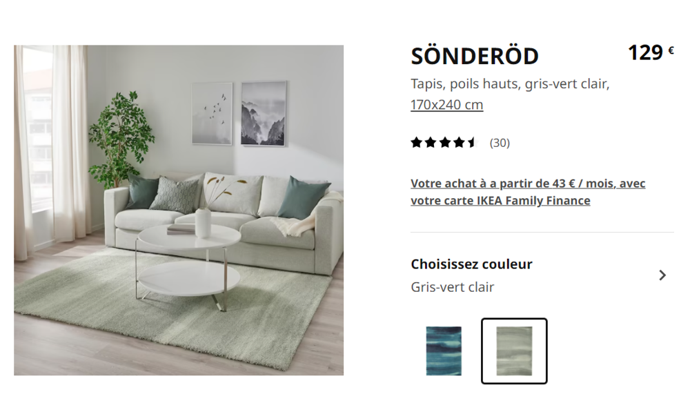 tapis vert clair neuf 170 x 240 cm Décoration