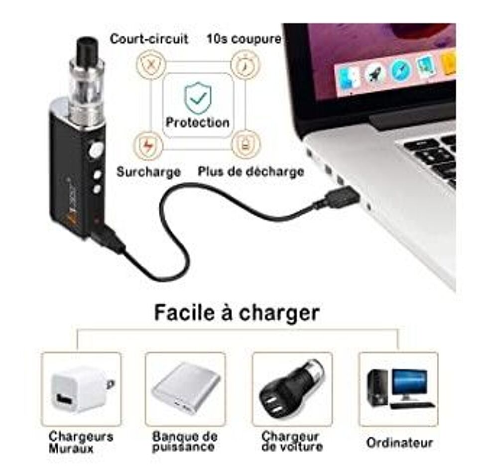 Cigarette Electronique Kit Complet, Lovaper 60W E Cigarettes