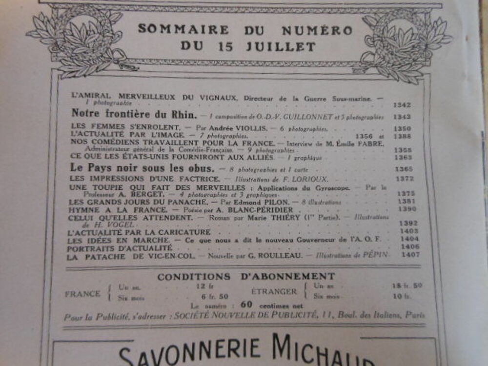 lecture pour tous du 15 juillet 1917 pa82 Livres et BD