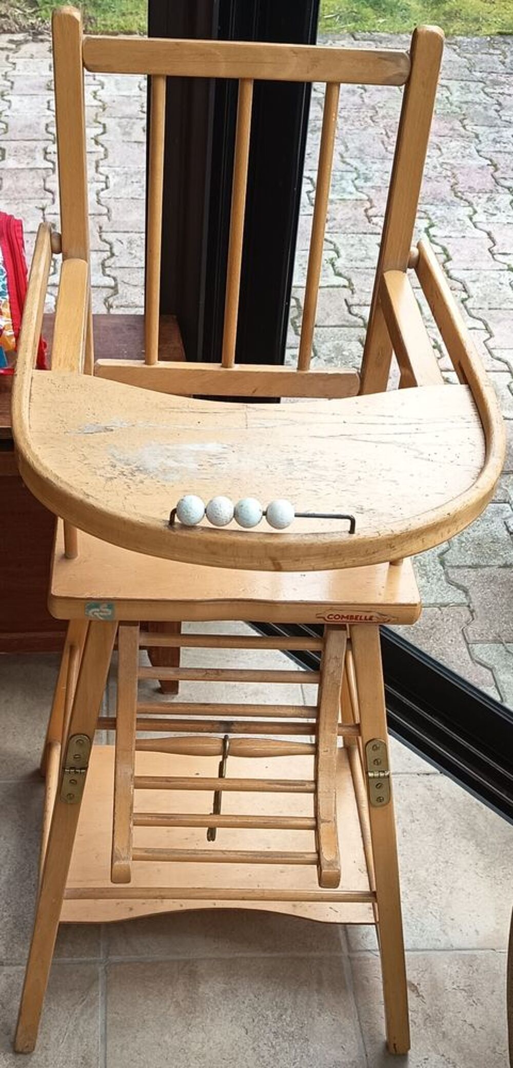 chaise haute en bois tablette &agrave; repeindre Puériculture
