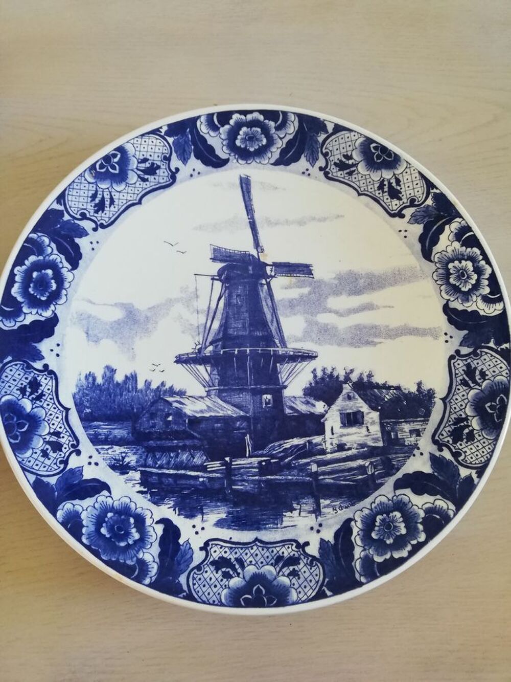 Grands plat decoratif en faience bleu -DELFTS BLAUW - Diam 3 