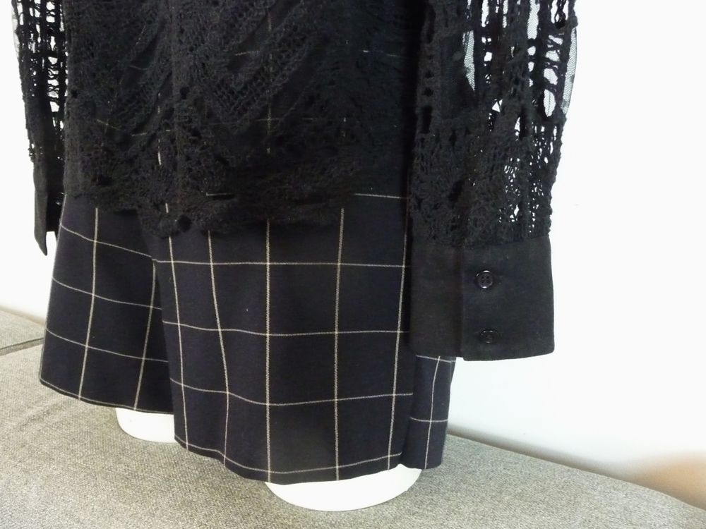 Blouse/ Chemisier Noir Ajour&eacute; en Crochet, Lin et Tulle-Zara Vêtements