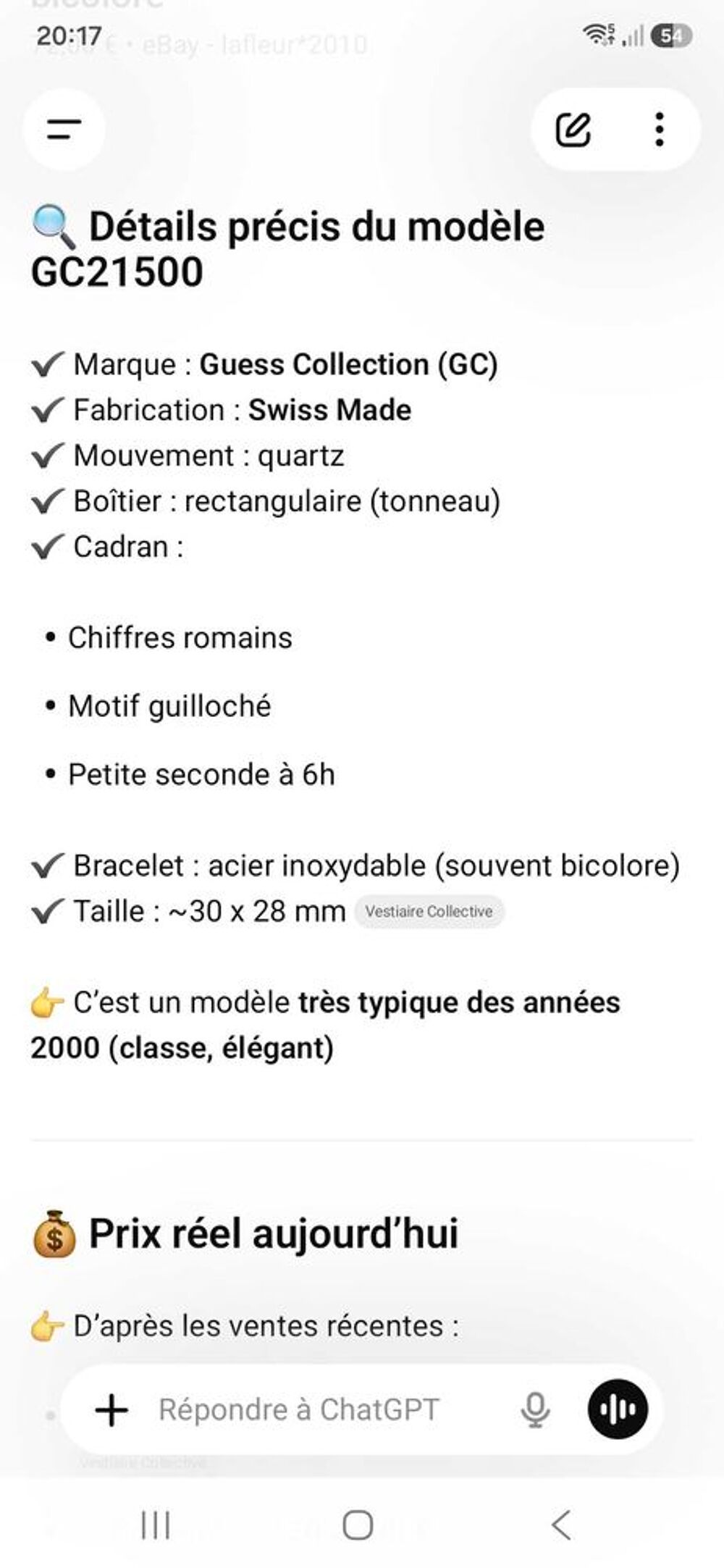 montre guess gc21500 collector Bijoux et montres