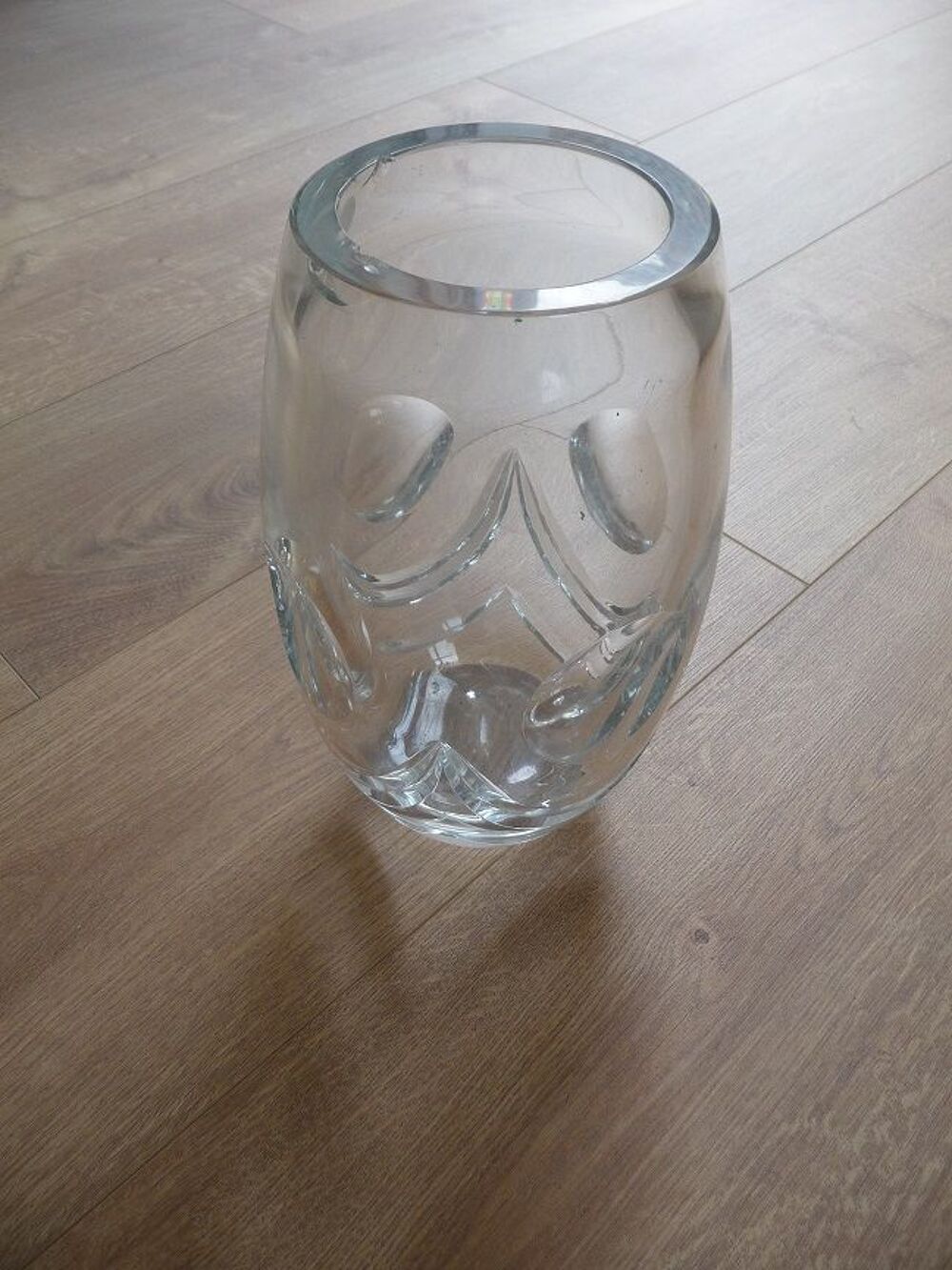 Vase en cristal motif ronds &amp; vagues Décoration