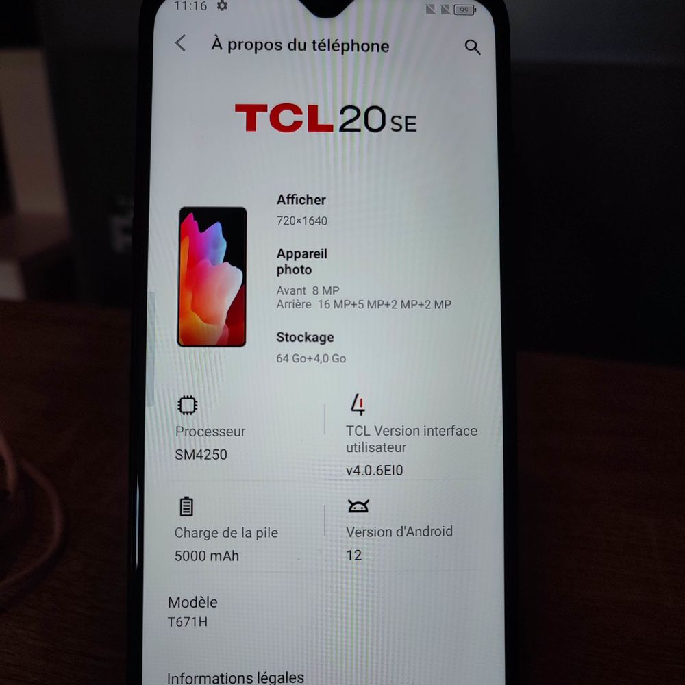 Smartphone TCL 20 se Android Téléphones et tablettes