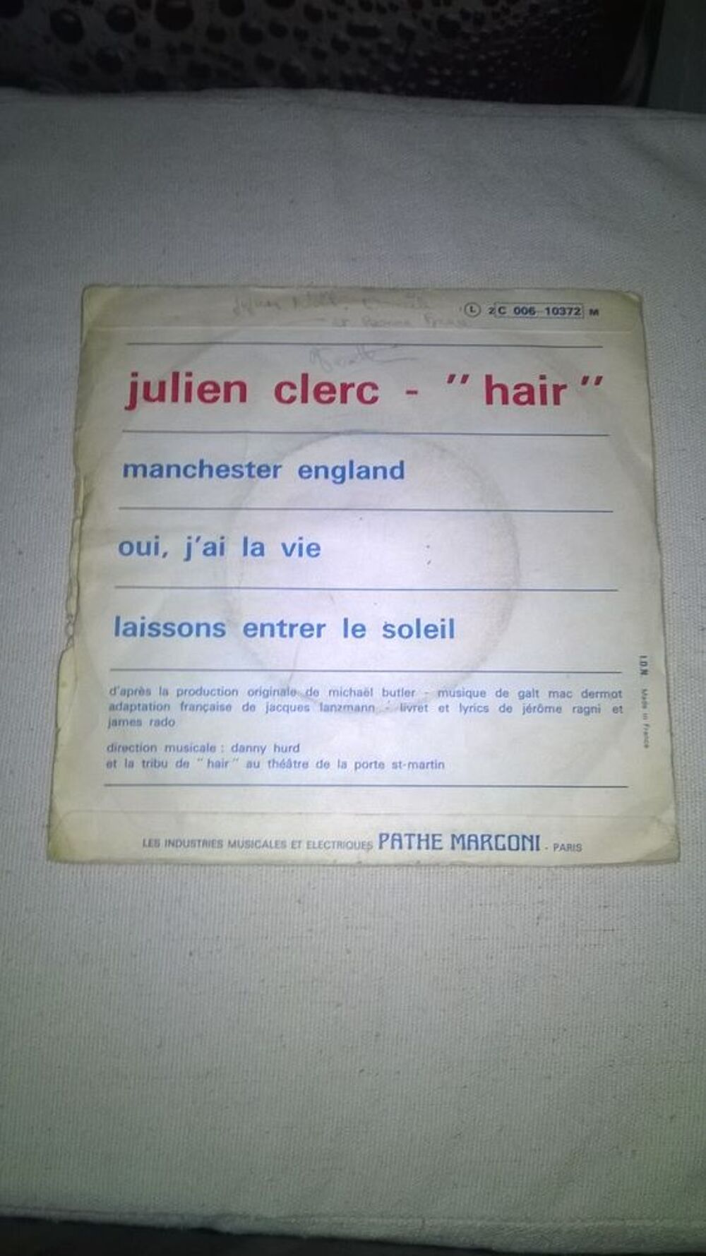 Vinyle 45 T Julien Clerc
Hair CD et vinyles