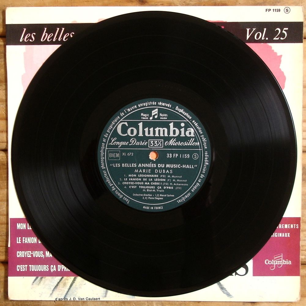 MARIE DUBAS -33t/25cm-LES BELLES ANN&Eacute;ES DU MUSIC-HALL-BIEM CD et vinyles