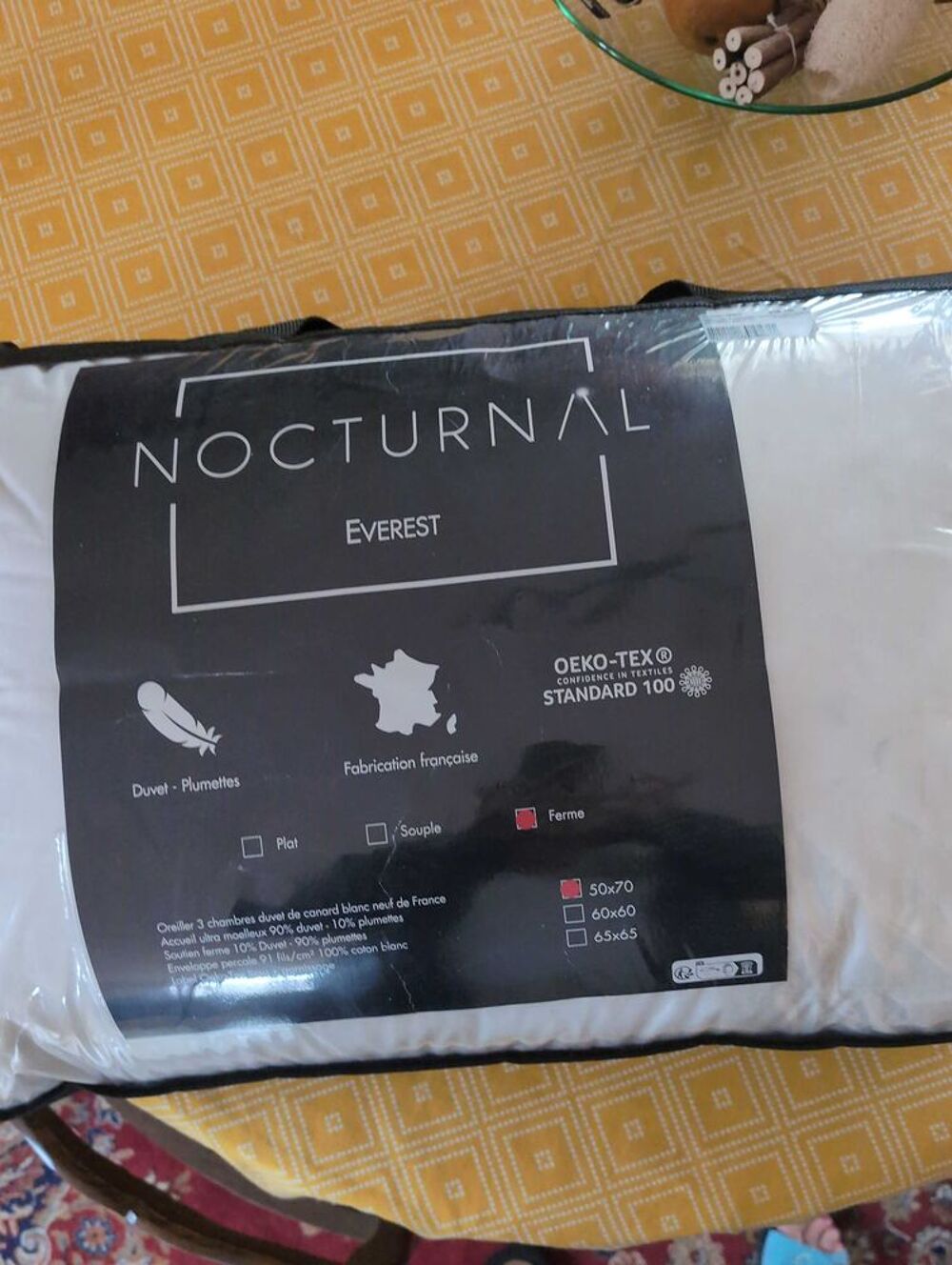 Oreiller duvet neuf 50x70 Décoration