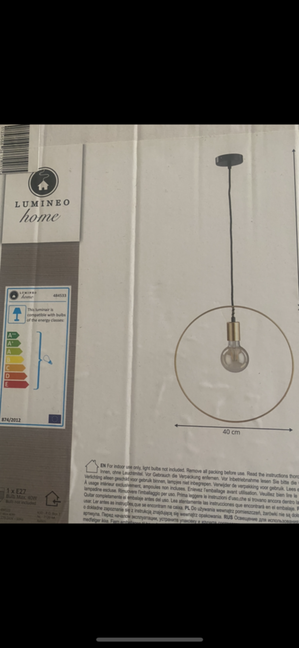 Lampe suspension Dcoration
