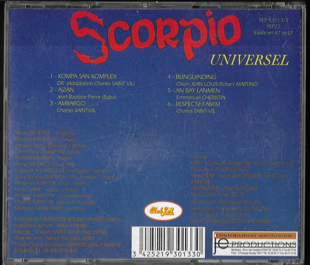 CD , SCORPIO UNIVERSEL 1993 CD et vinyles