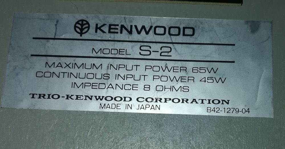 Enceintes Kenwood Hifi St&eacute;r&eacute;o
Mod&egrave;le S-2
Audio et hifi
