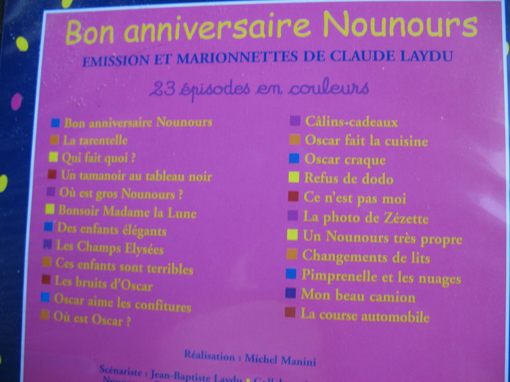 DVD "Bonne nuit les petits" "bon anniversaire" DVD et blu-ray