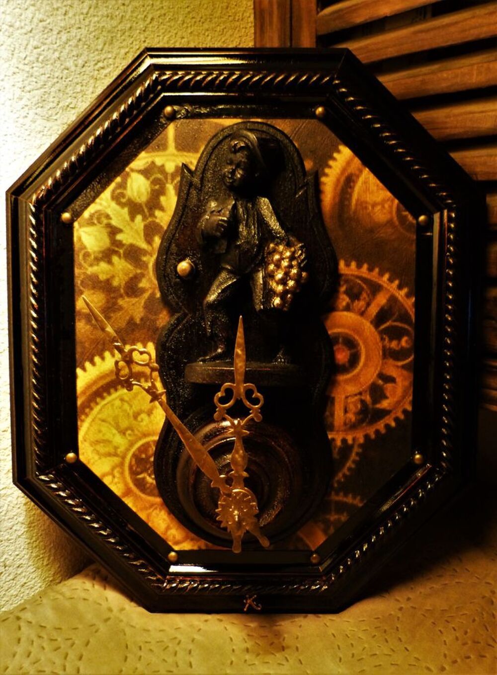 Tableau Octogonal "LITTLE WINEMAKER" Steampunk Décoration