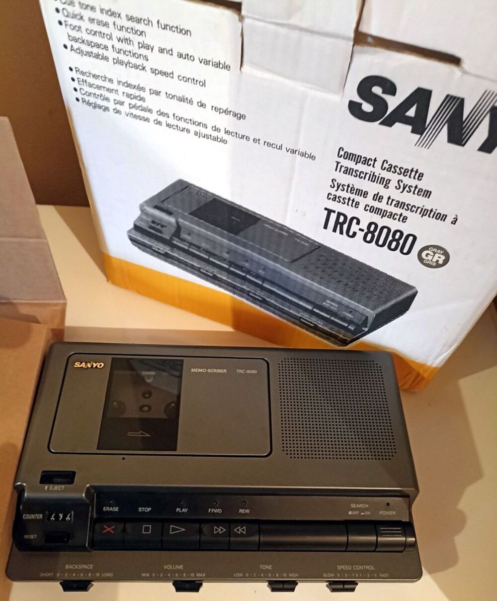 SANYO Enregistreur TRC8080 Transcripteur Professionnel Kit Audio et hifi