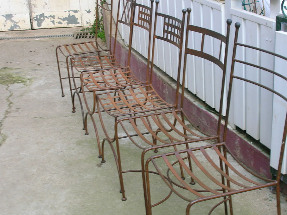  6 chaise fer forge Jardin