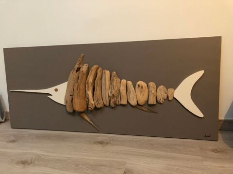 tableau artisanal bois flott� 60 Bron (69)