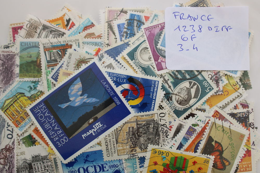France 1238 timbres diff&eacute;rents grands formats 