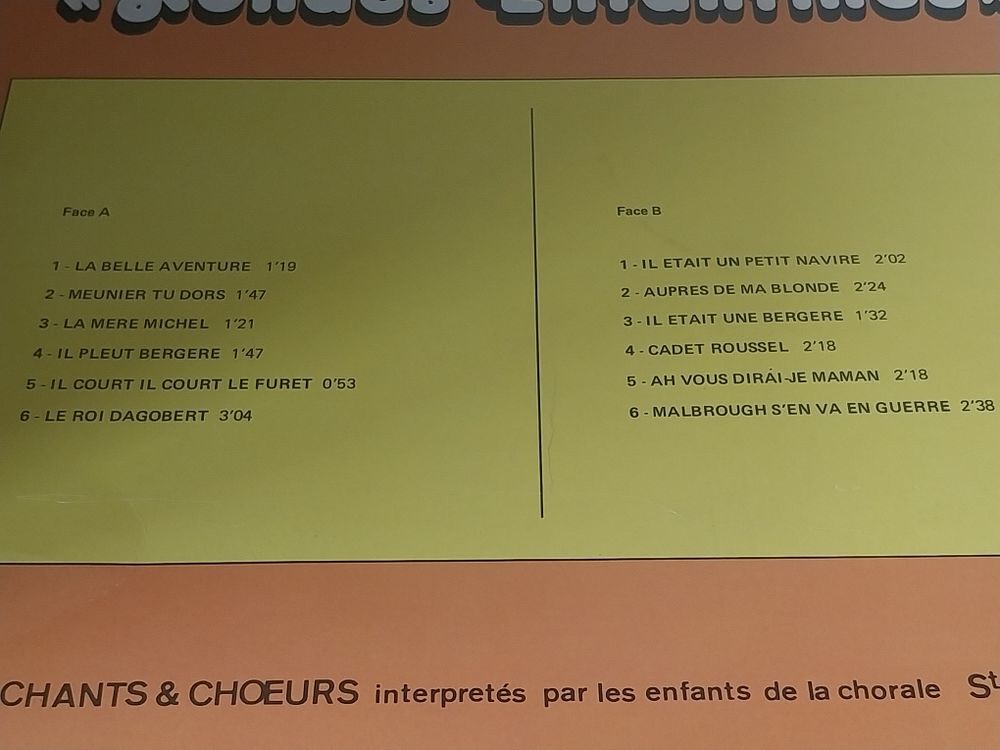 Rondes Enfantines-Au pays des chansons disque vinyle 33T CD et vinyles