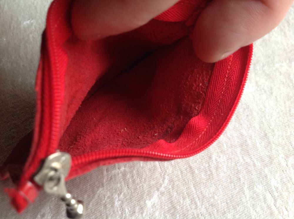 PORTE MONNAIE ARTISANAL EN CUIR ROUGE Envoi Possible Maroquinerie