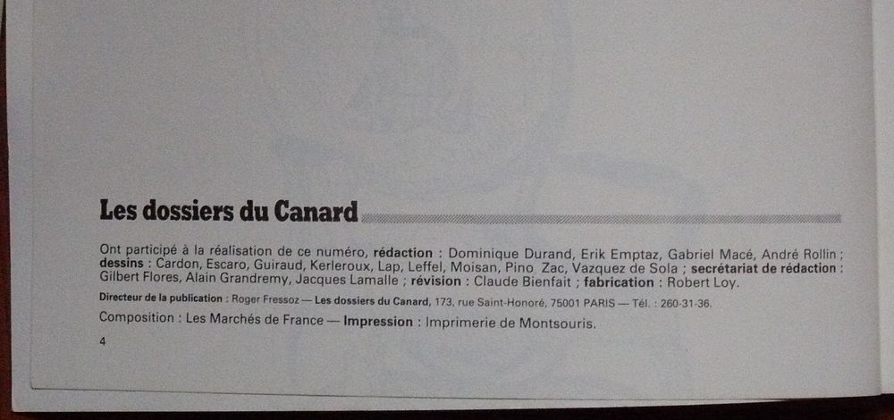 Dossier du Canard Encha&icirc;n&eacute; N&deg;2 