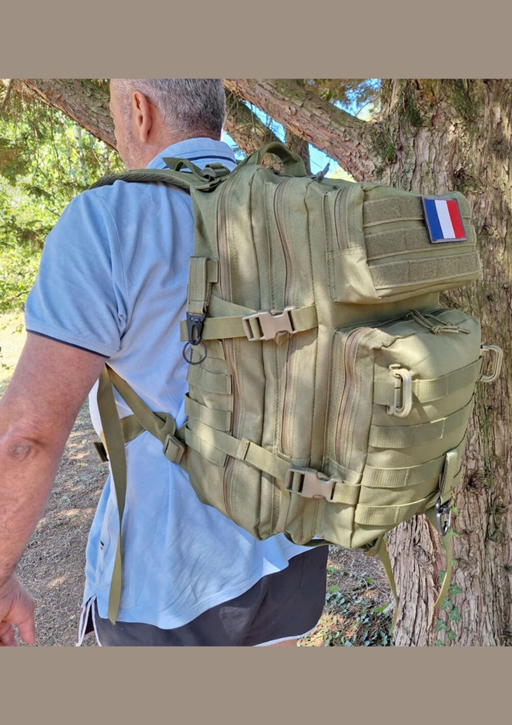 Sac &agrave; dos tactique 50L ? Vert militaire, rando, outdoor Maroquinerie