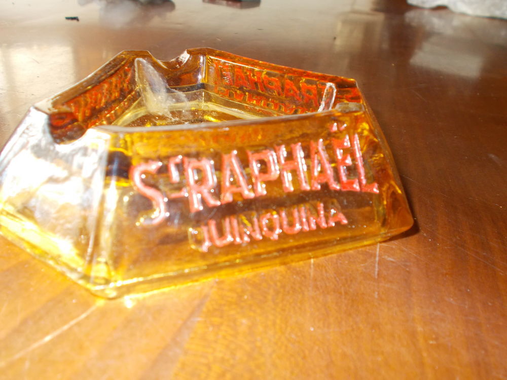 cendrier en verre orange 