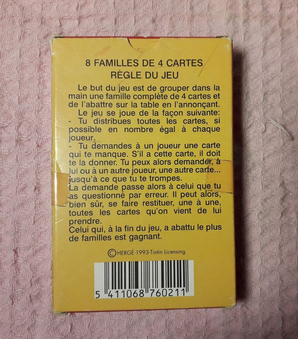 Jeu de cartes Tintin : 1993 
