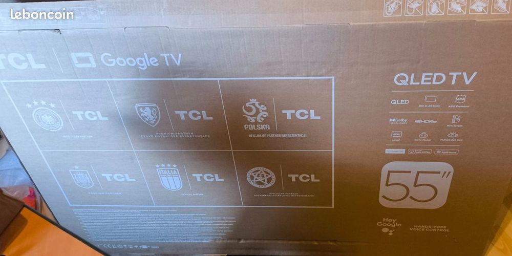 Tv tcl 55p7k 4k uhd Qled + support mural Photos/Video/TV