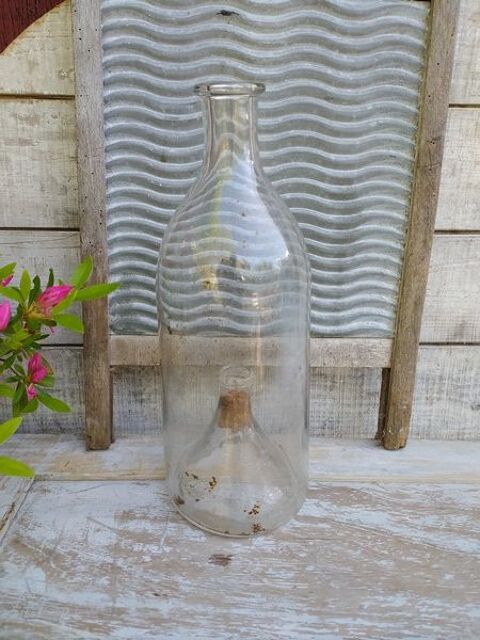 Bouteille Verre Souffl� Pi�ge � Poissons Vairons P�che XIXe 60 Paris 2 (75)