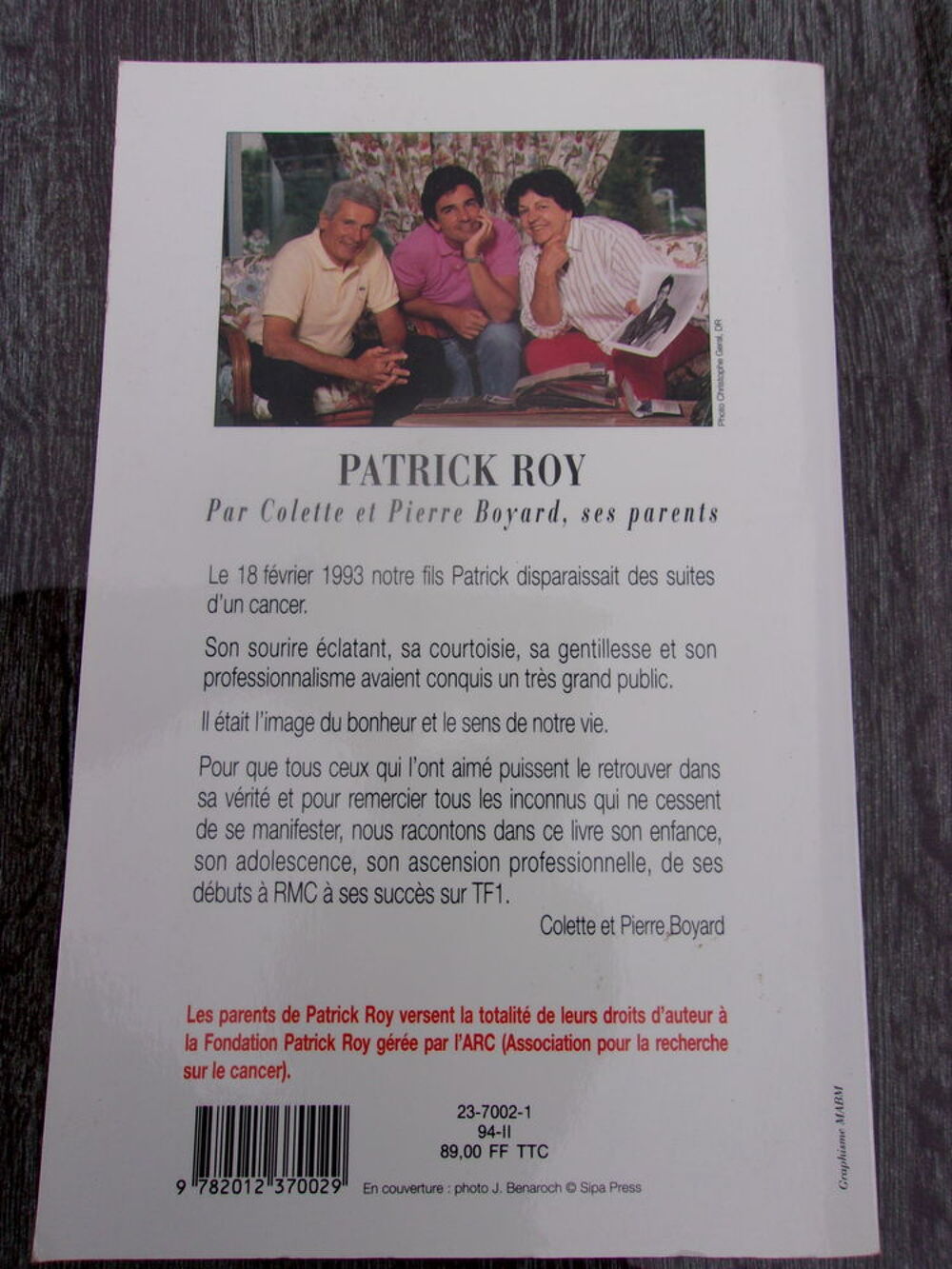 Patrick Roy sa vie Livres et BD