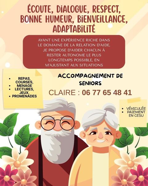 accompagnement de seniors avec le sourire 0 91640 Briis-sous-forges
