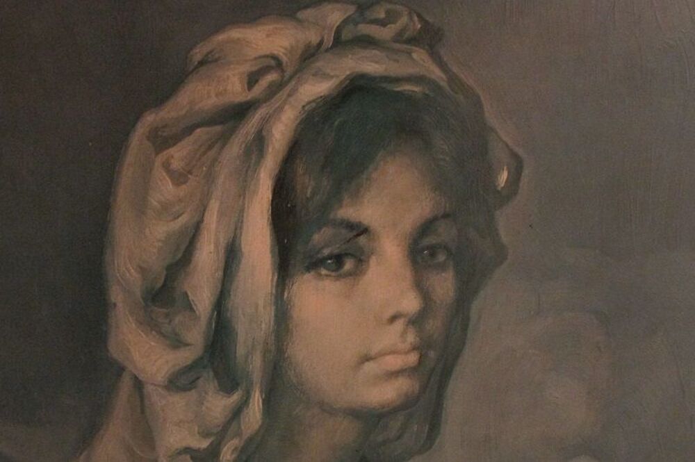 Francisco Ribera huile sur panneau portrait de Femme Décoration