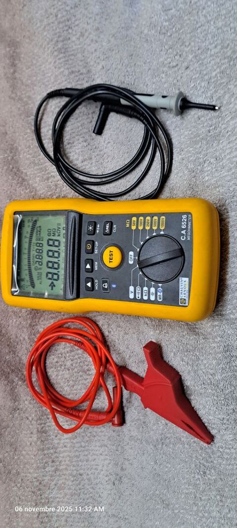 Testeur d'isolement et de continuit Chauvin Arnoux Ca 6526 500 Grasse (06)