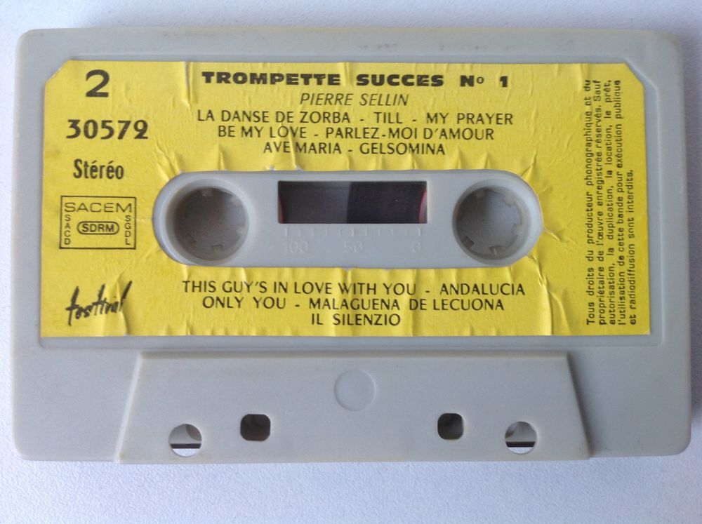 PIERRE SELLIN TROMPETTE SUCC&Egrave;S N&deg;1 K7 Envoi Possible
CD et vinyles