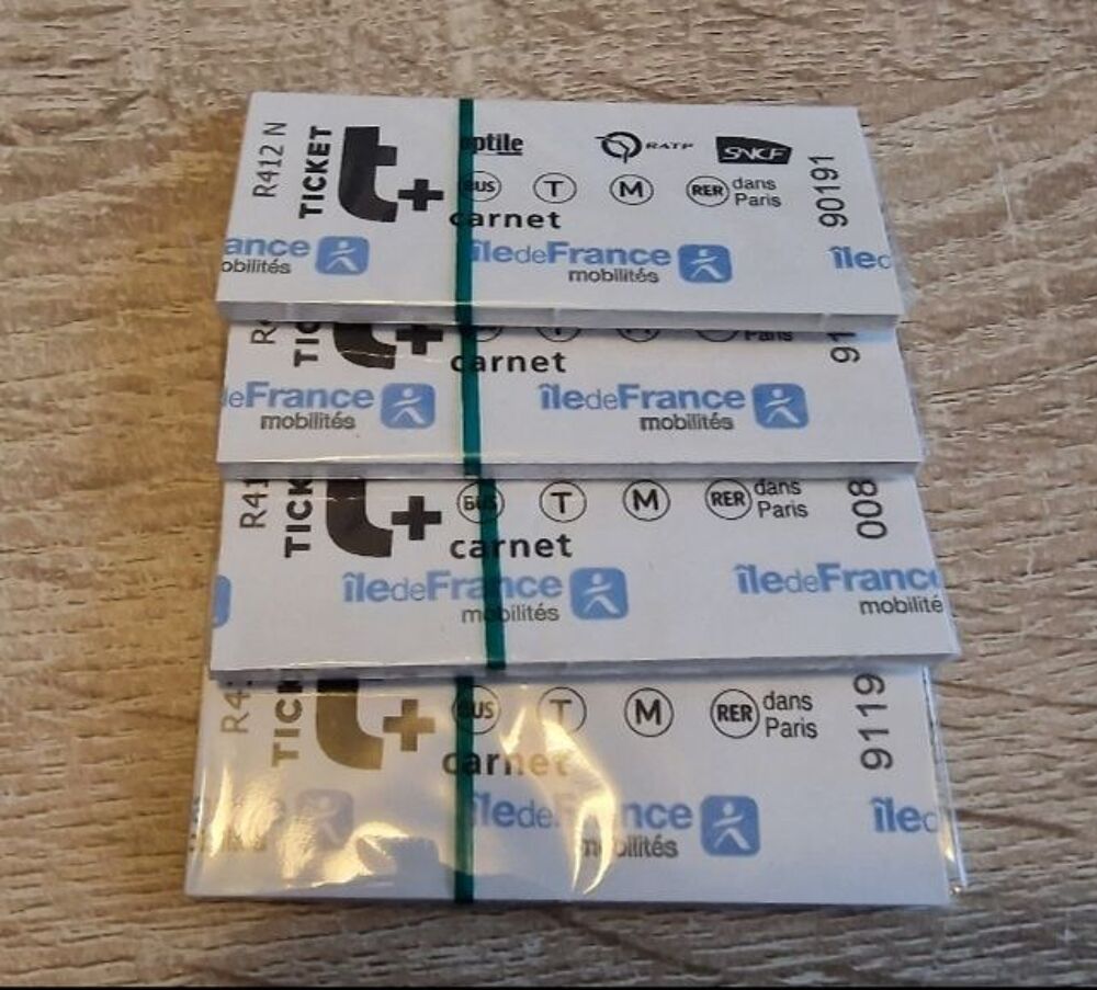 Ticket de m&eacute;tro T+ carnet de 10
8 carnets dispo Billetterie