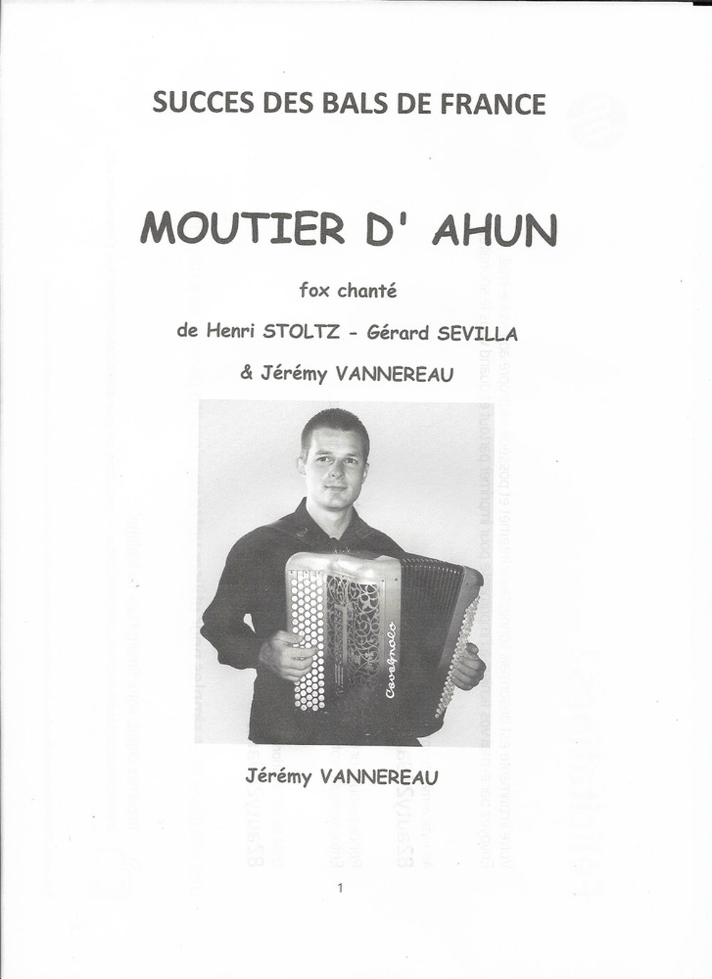 ACCORDEON: MOUTIER D' AHUN Instruments de musique