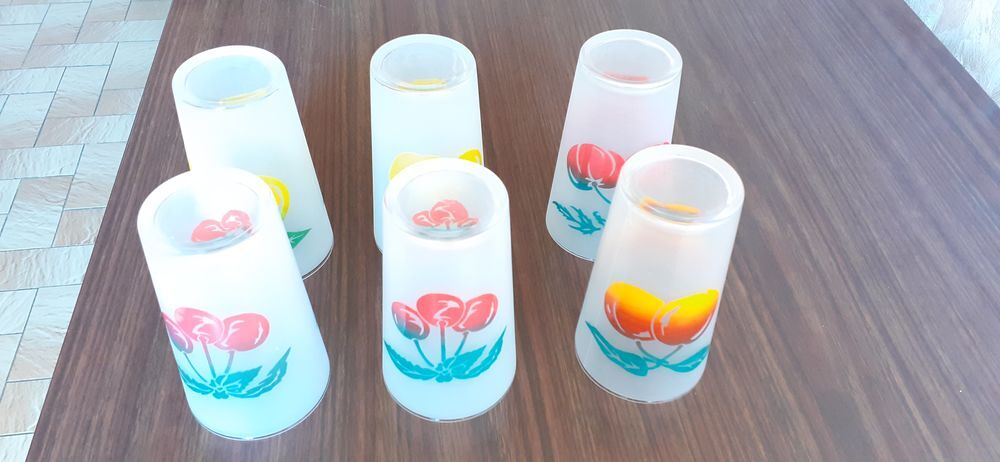 6 VERRES A JUS DE FRUITS DECORES Electroménager