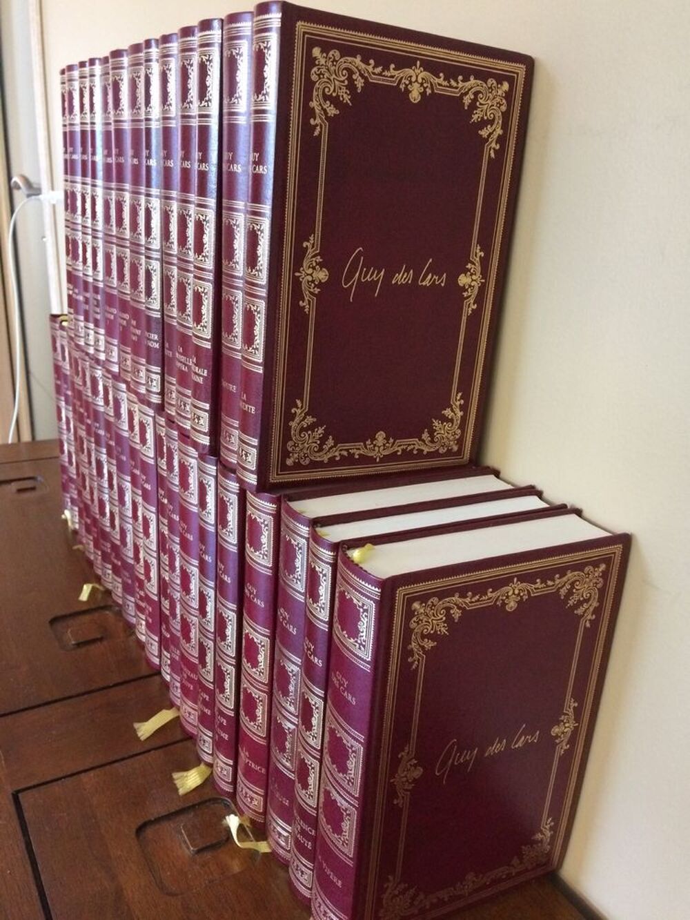 collection livres reli&eacute;s cuir Guy des Cars Livres et BD