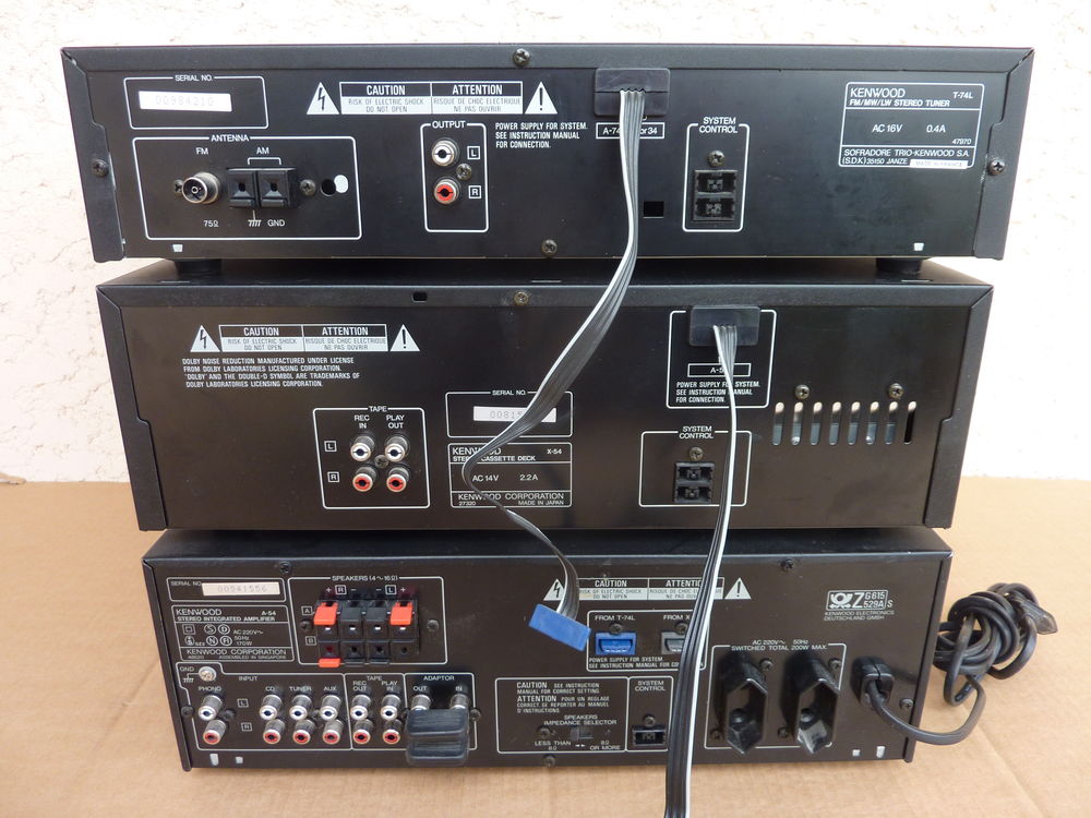 Ensemble HiFi KENWOOD A 54 + X 54 + T 74 L. Pas de CD. Audio et hifi