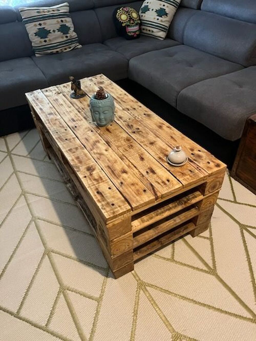 Vend table basse en bois, fait main, Meubles