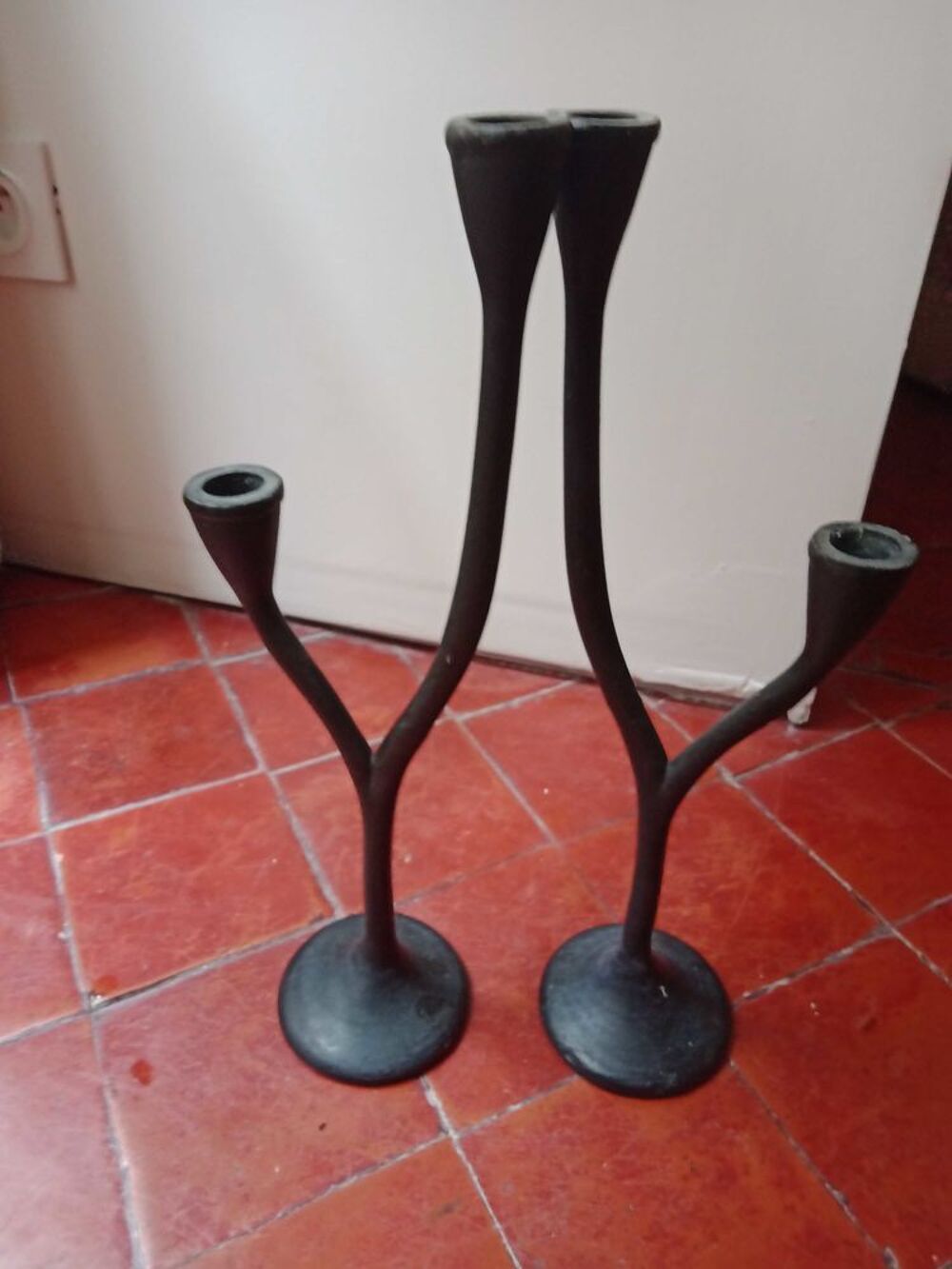 deux bougeoir noir habitat Décoration