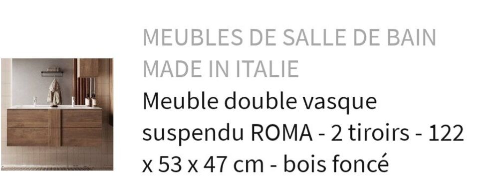 Meuble sous vasque + vasque ceramique Meubles