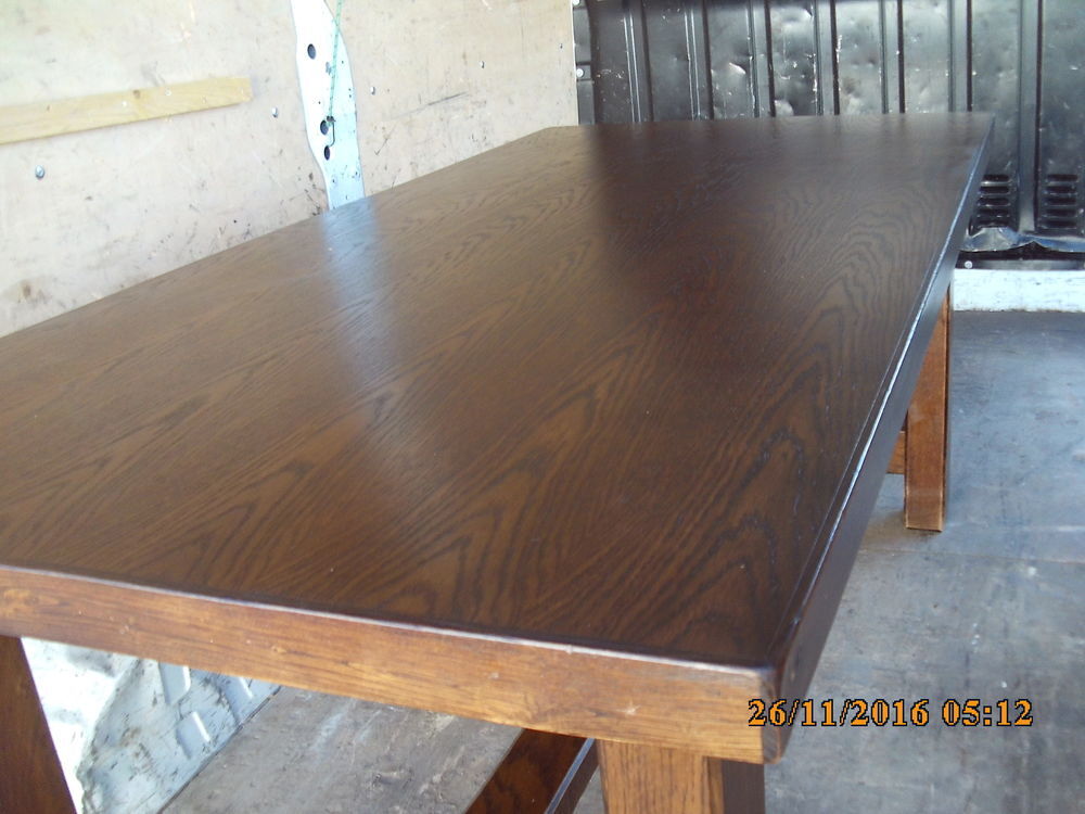 TABLE MONASTERE en CHENE de 180 x 90 cm plateau 5 cm &eacute;pais Meubles