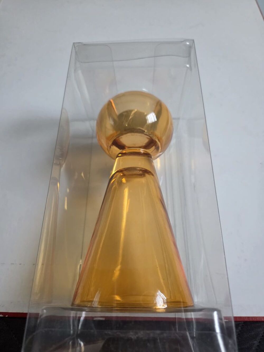 Flacon vintage en verre ambr&eacute; avec emballage d'origine Décoration